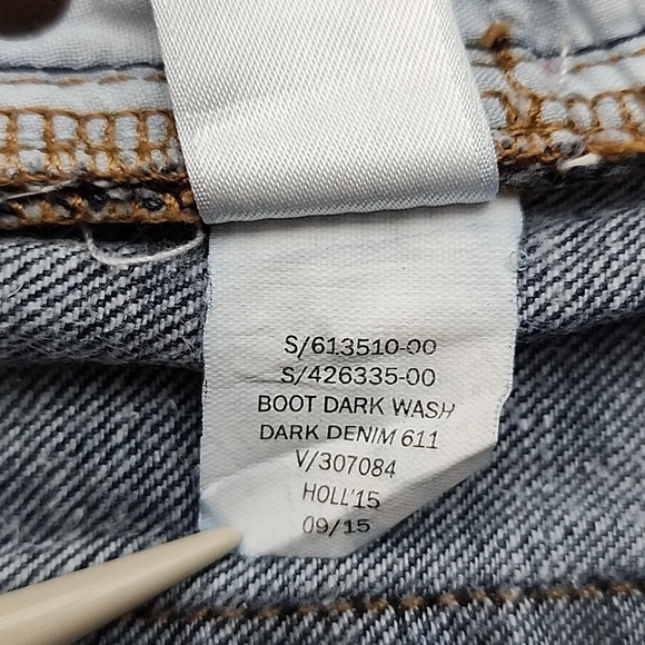 Gap 1969 Boot Cut Dark Wash Denim Blue Jeans Fade 100% Cotton Size 33/32 - Picture 12 of 15
